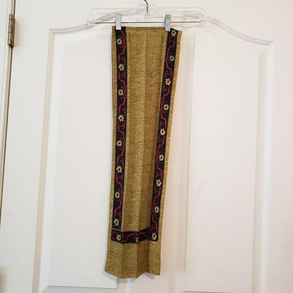 Serge Nancel Gold and Black Patterned Scarf